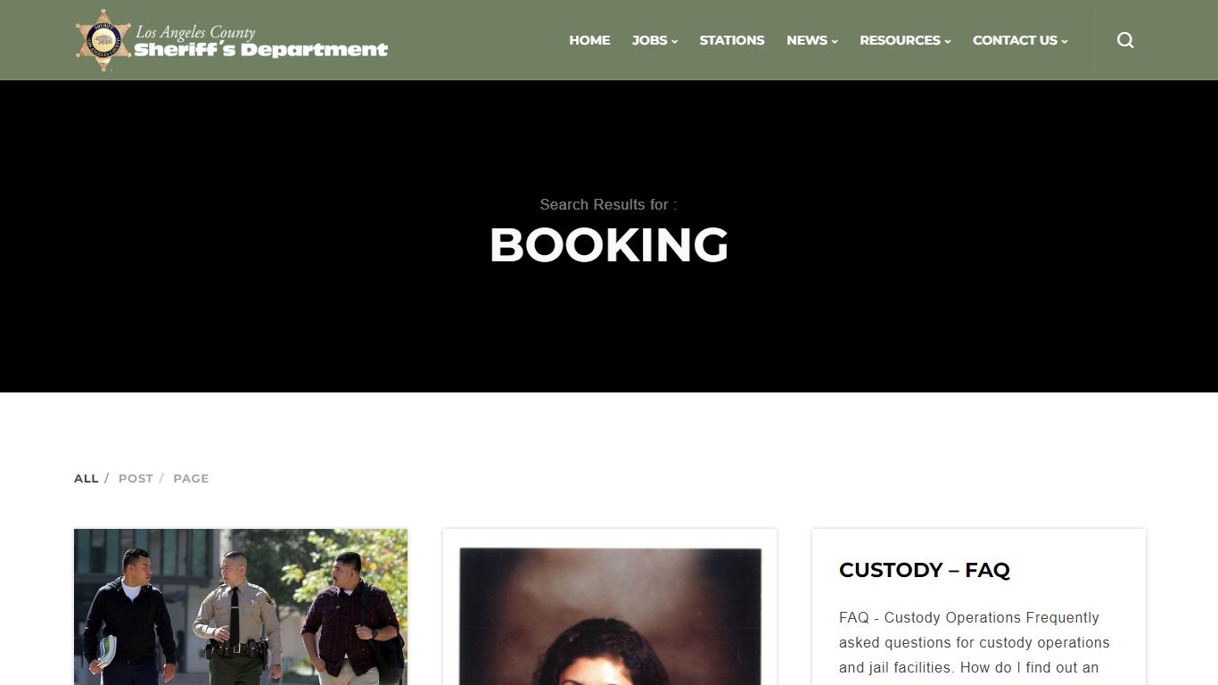 Booking - Los Angeles County Sheriff's Department